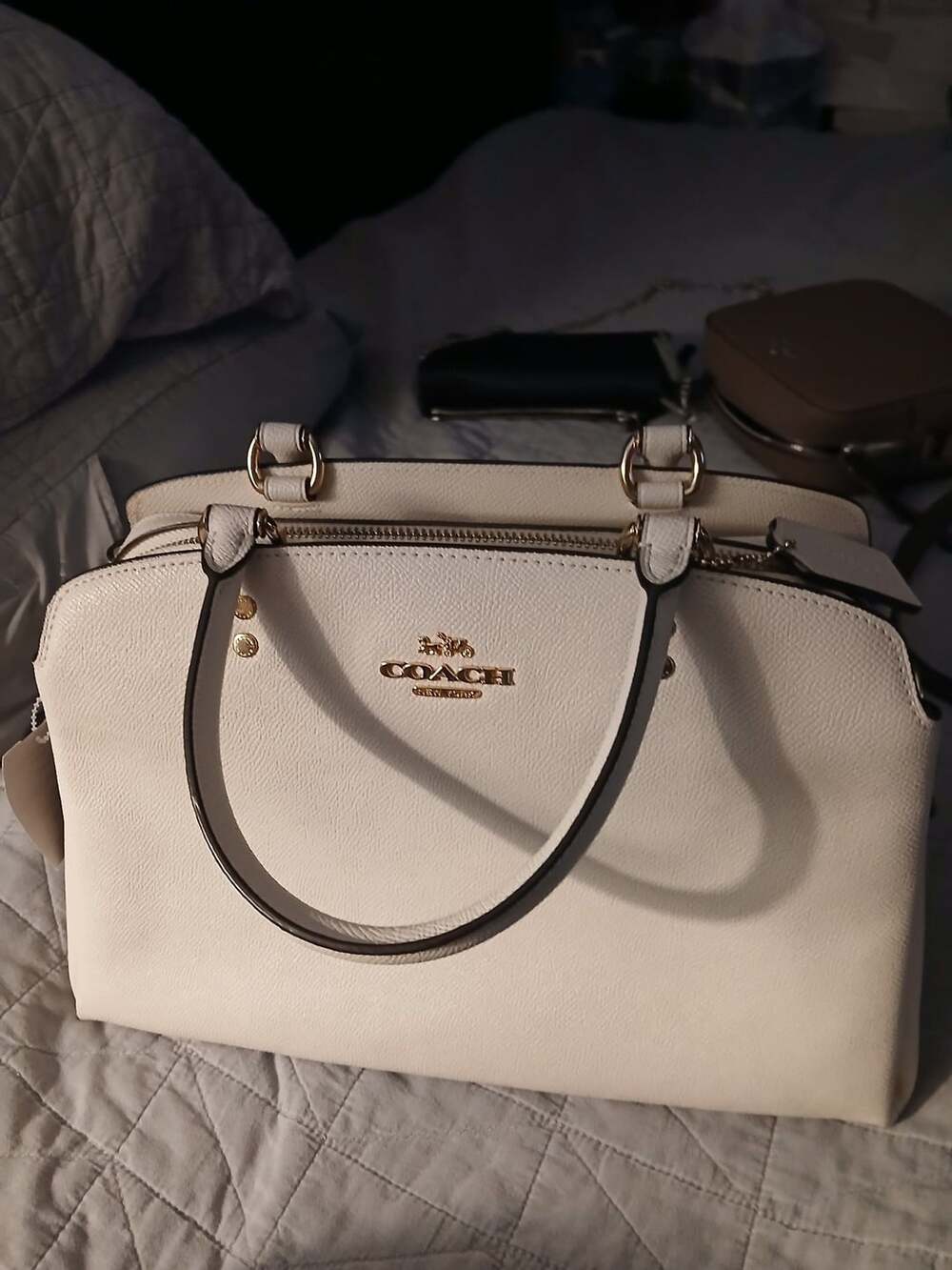 Coach Lillie Carryall Crossbody Bag in Chalk White